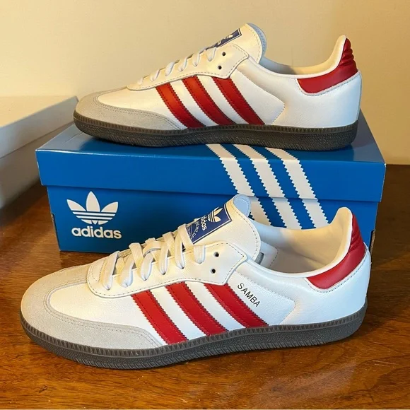 ADIDAS White/Scarlet Samba OG - Picture 11 of 11